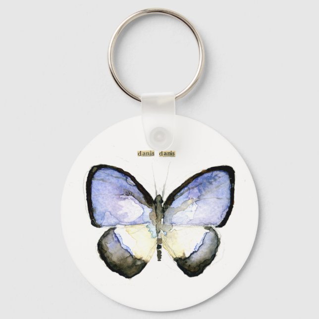 Porte-clés Papillon : Bleu vert (Recto)