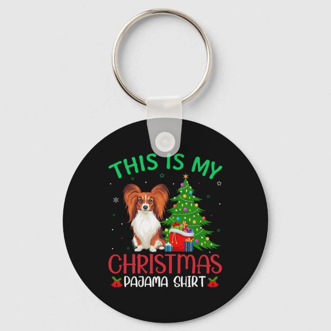 Porte-clés Papillon Chien Fête De Noël Laide C'Est Mon Noël (Recto)