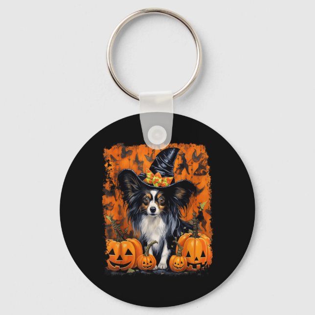 Porte-clés Papillon Chien Halloween (Recto)