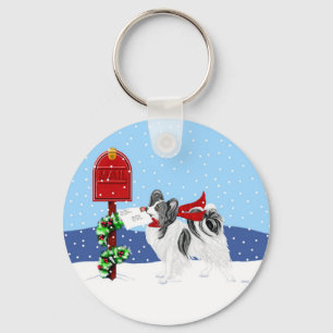 Porte-clés Papillon Christmas Mail Blk Wht