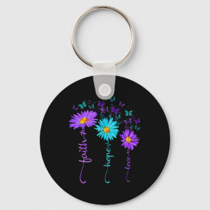 Porte-clés Papillon de foi d'espérance d'amour de marguerite