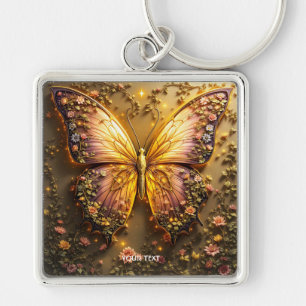 Porte-clés Papillon de pêche à la prune mignonne d'Imaginaire
