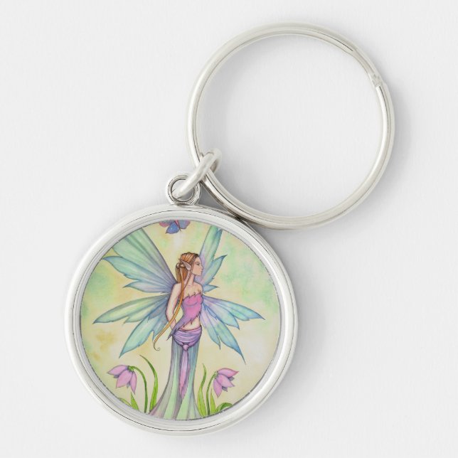 Porte-clés Papillon de printemps Fée Fantaisie Art (Devant)