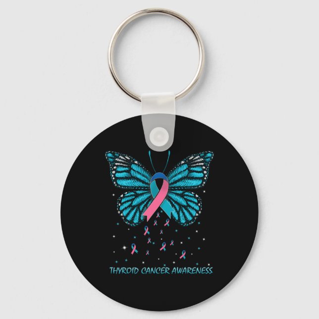 Porte-clés Papillon de sensibilisation au cancer (Recto)