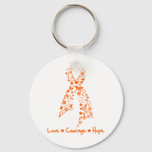 Porte-clés Papillon d'espoir de courage d'amour - leucémie