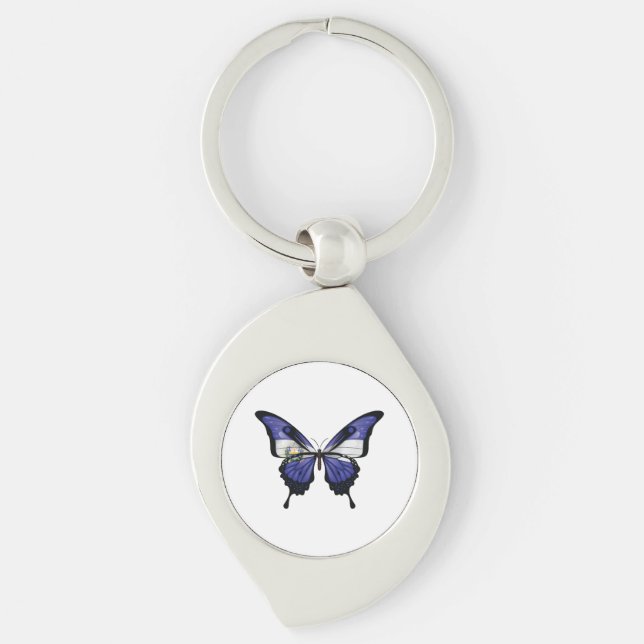 Porte-clés Papillon El Salvador Swallowtail Drapeau Autocolla (Devant)