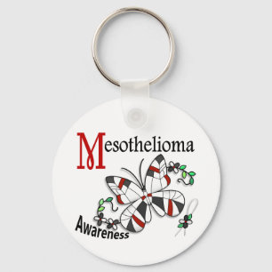 Porte-clés Papillon en verre tendu 2 Mesothelioma
