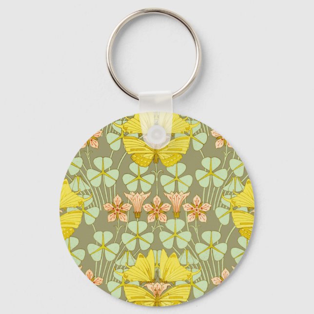 Porte-clés Papillon Floral Art Nouveau (Recto)