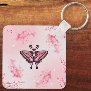 Porte-clés Papillon Floral, Douce Fantaisie Sakura