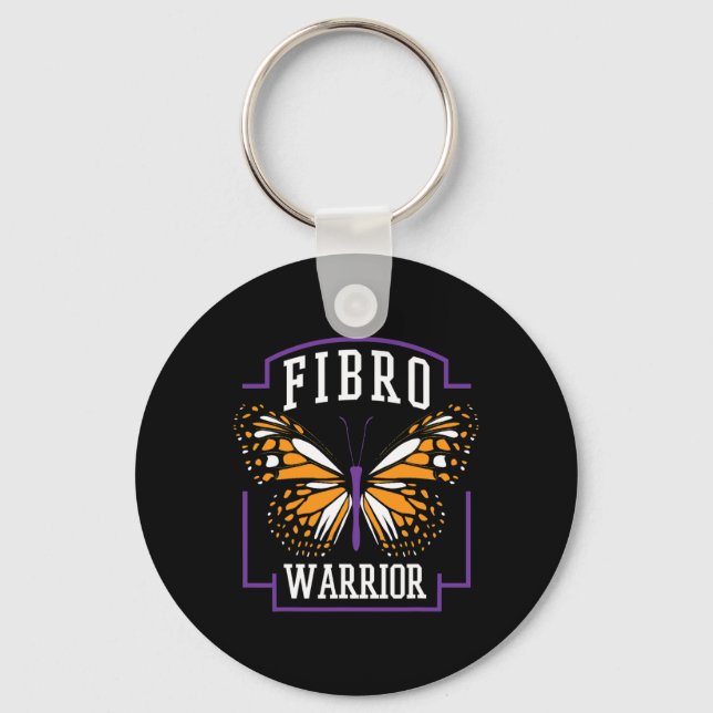 Porte-clés Papillon graphique Fibro Warrior de sensibilisatio (Recto)