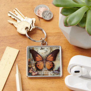 Porte-clés papillon horloge Ecclésiaste 3:11