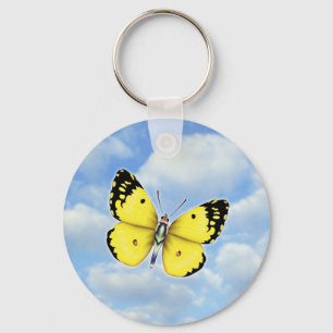 Porte-clés Papillon jaune