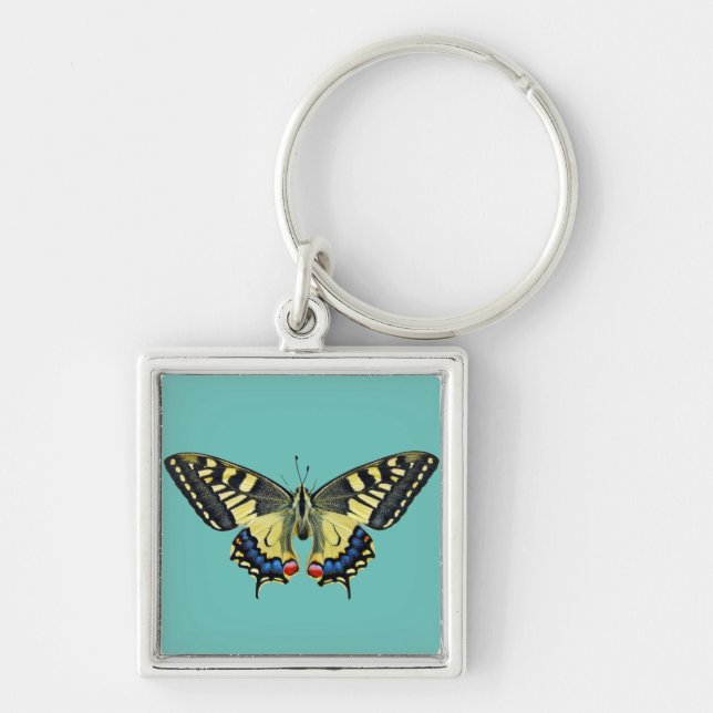 Porte-clés Papillon jaune et noir  (Devant)