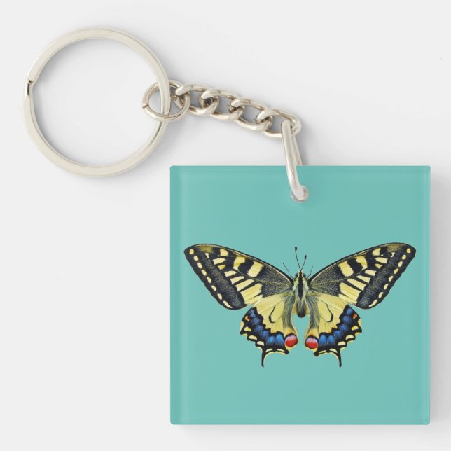 Porte-clés papillon jaune et noir (Devant)
