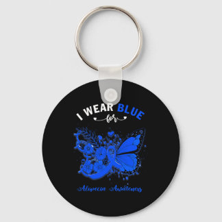 Porte-clés Papillon Je Porte Du Bleu Pour La Journée De Sensi