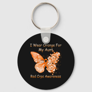 Porte-clés Papillon Je Porte Orange Pour Ma Tante Rsd Crps Aw