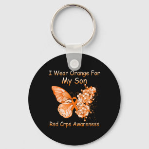 Porte-clés Papillon Je Porte Orange Pour Mon Fils Rsd Crps Aw