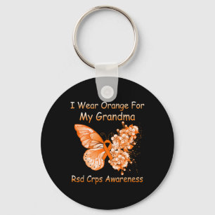 Porte-clés Papillon Je Porte Orange Pour Mon Grand-Mère RSD C