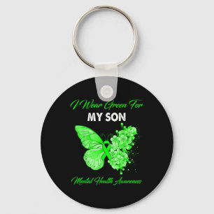 Porte-clés Papillon Je Porte Vert Pour Mon Fils Santé Mentale