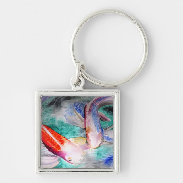 Porte-clés Papillon Koi aquarelle Art Poisson Japonais (Devant)