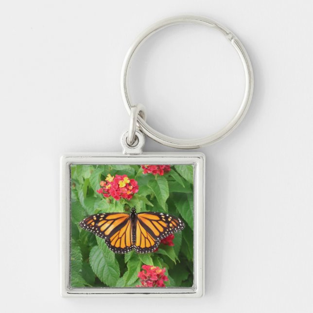 Porte-clés Papillon Monarque sur Lantana (Devant)