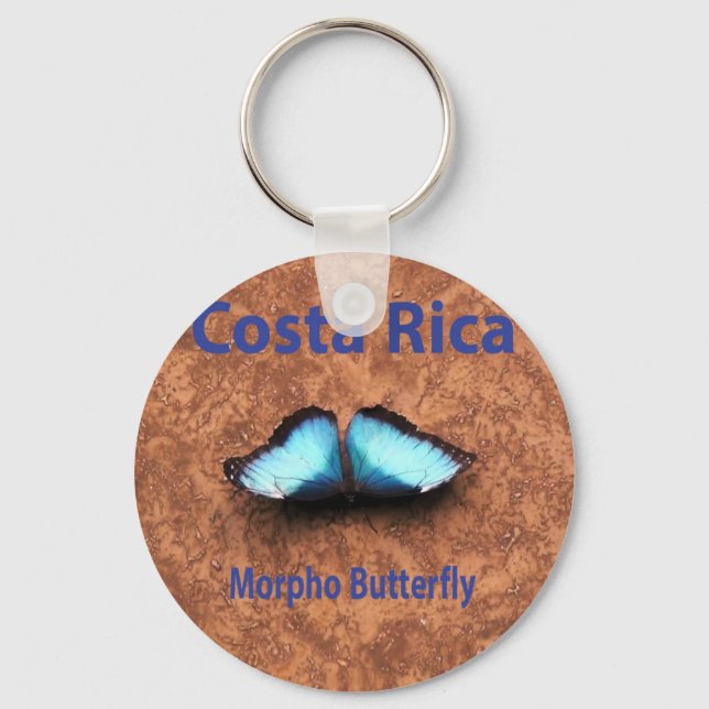 Porte-clés Papillon morpho Costa Rica (Recto)