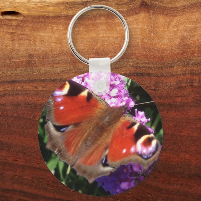 Porte-clés Papillon Paon et Buddleia (Verso)