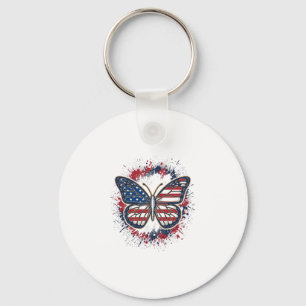 Porte-clés Papillon Patriotique Gravure Vintage Vector Design