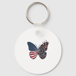 Porte-clés Papillon patriotique vintage de la paix Vector Art