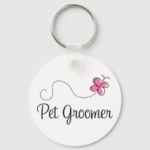 Porte-clés Papillon rose mignon Groomer