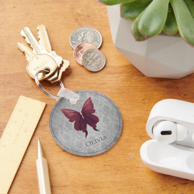 Porte-clés Papillon rouge à bijoux (Bureau)