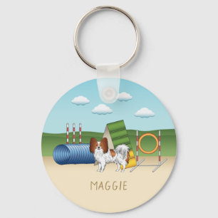 Porte-clés Papillon Rouge Et Blanc Avec Équipement D'Agilité