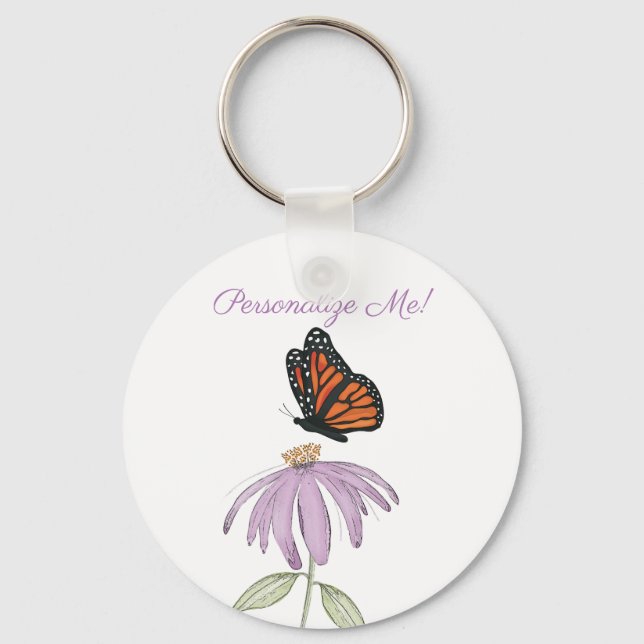 Porte-clés papillon sur fleur conique (Recto)