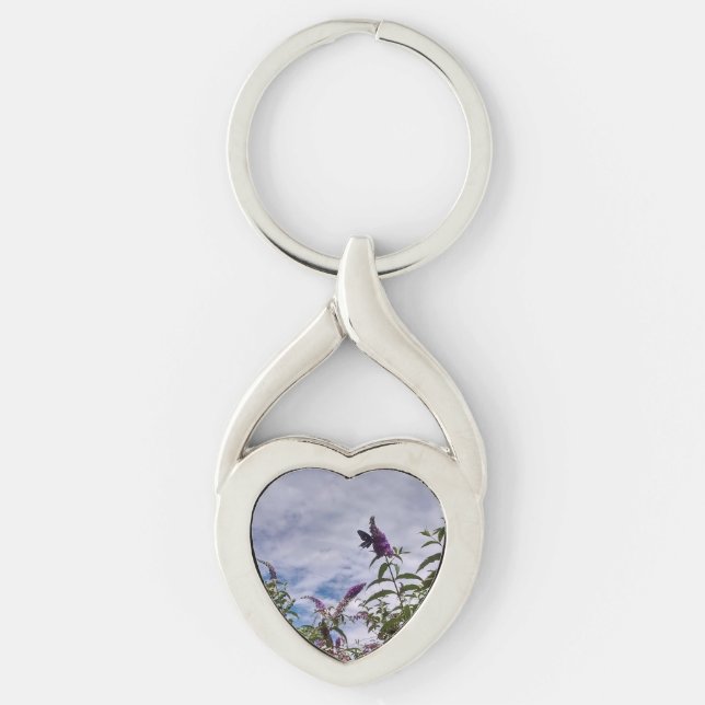 Porte-clés Papillon sur Flower Heart Keychain (Devant)
