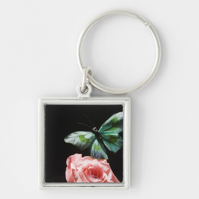 Porte-clés Papillon sur la fleur (Devant)