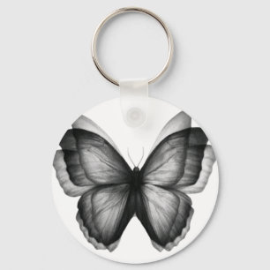 Porte-clés Papillon vintage noir et blanc