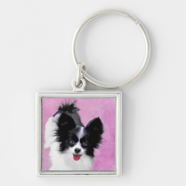 Porte-clés Papillon (White and Black) Painting - Dog Art (Devant)