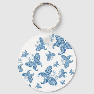 Porte-clés Papillons bleus minuscules