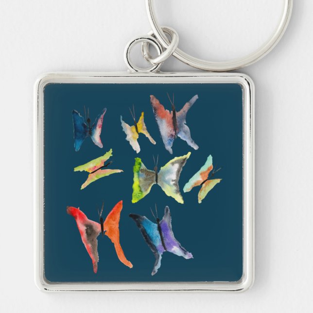 Porte-clés Papillons couleur aquarelle porte - clé (Devant)