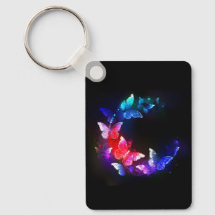 Porte-clés Papillons de nuit Neon brillants sur arrière - pla
