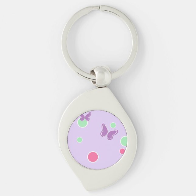 Porte-clés papillons doux et pois (Devant)