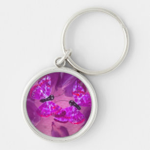 Porte-clés Papillons et fleurs