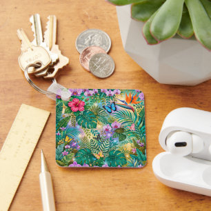 Porte-clés Papillons Fleurs Fantaisie Jungle Enjouée