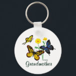 Porte-clés Papillons grand-mère<br><div class="desc">Des papillons colorés ornent ces t-shirts & cadeaux pour grand-mère !</div>