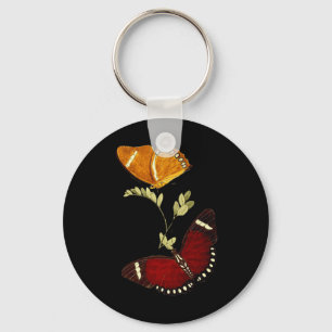 Porte-clés Papillons Monarque Rouge Et Brown - Graphique Déta