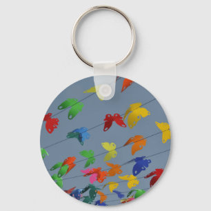 Porte-clés papillons multicolores