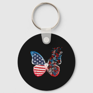 Porte-clés Papillons Patriotiques Signes De Paix 4 Juillet Us