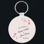 Porte-clés Papillons roses Jardin Romantique Simple Mariage<br><div class="desc">Papillons mariages en rose Illustration pour un mariage de jardin</div>