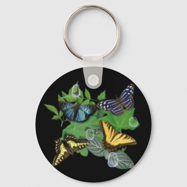 Porte-clés Papillons sur Feuille (Recto)