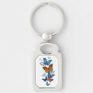 Porte-clés Papillons volants Morpho et Monarch